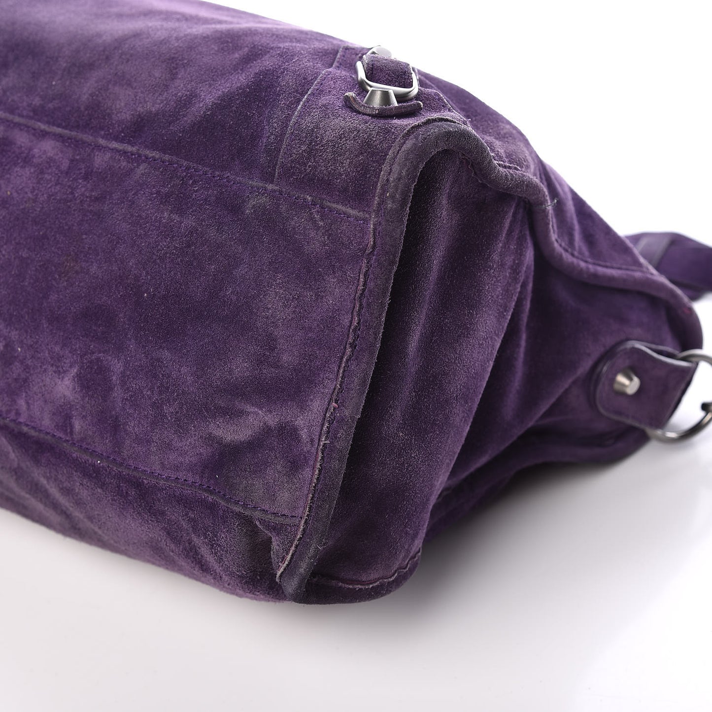 Baby Daim Suede Classic Silver Hardware City Purple