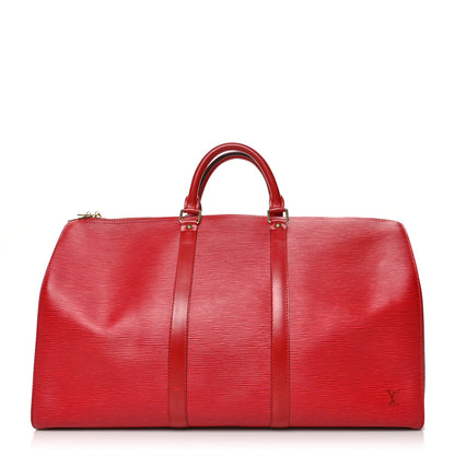 Louis Vuitton Epi Keepall 50 Castillan Red 1 of 15