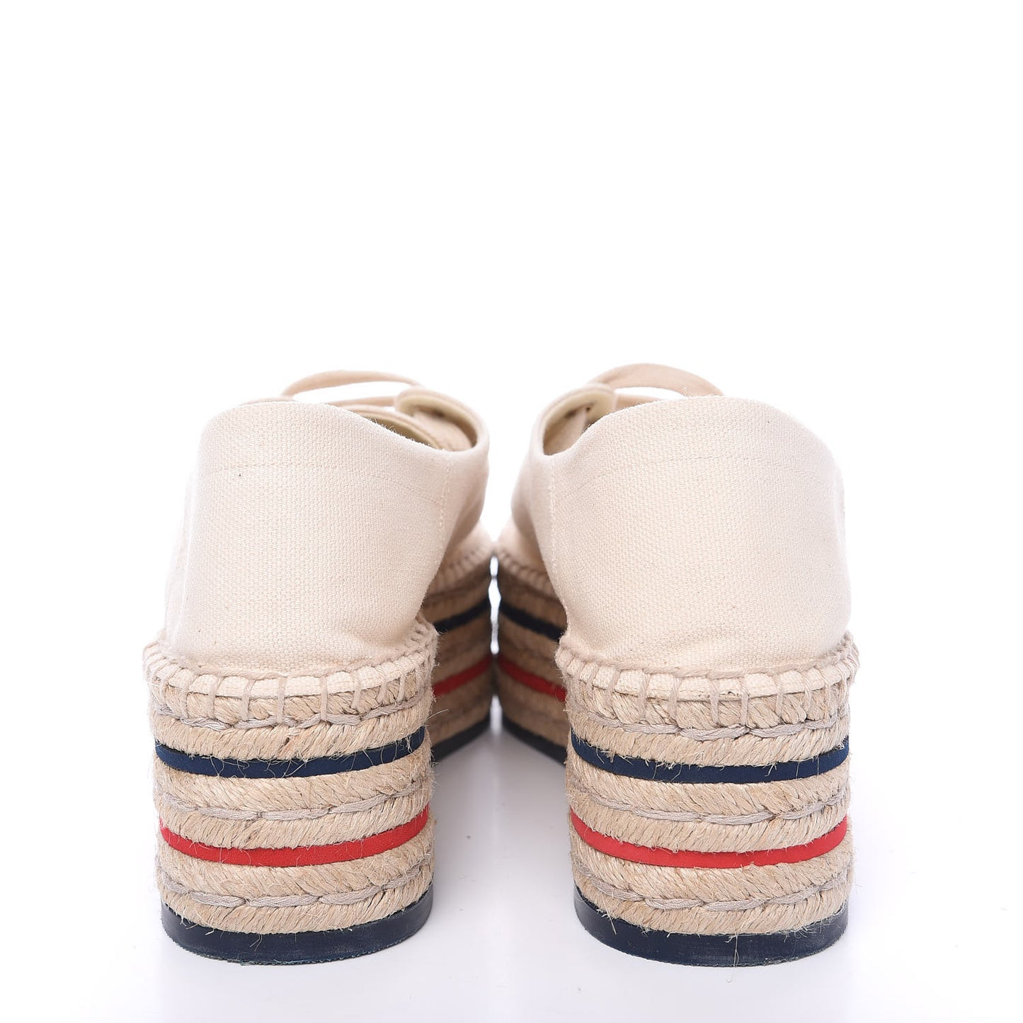 Canvas Logo Lace-Up Platform Espadrilles 39.5 Greggio Grege