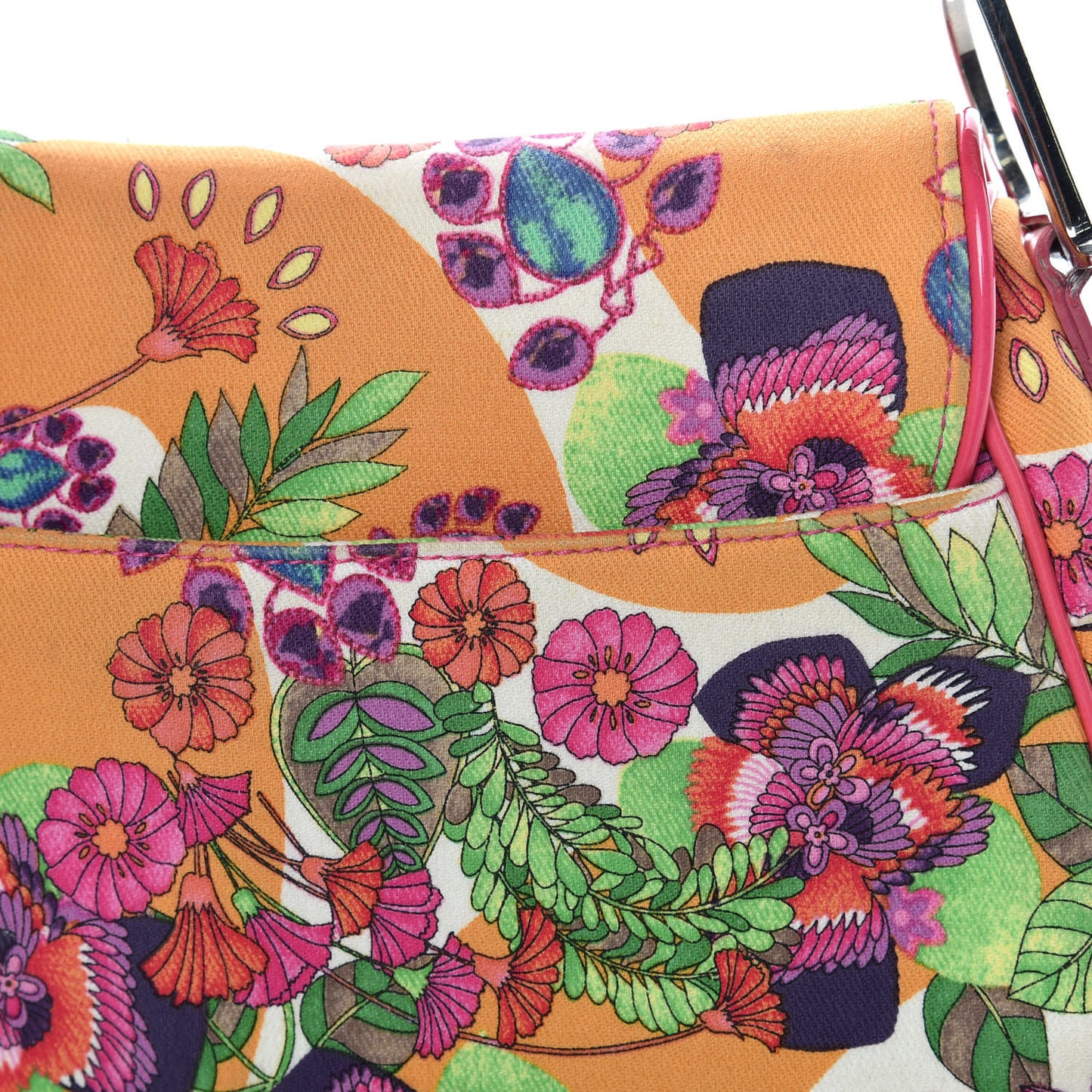 Canvas Floral Saddle Bag Multicolor