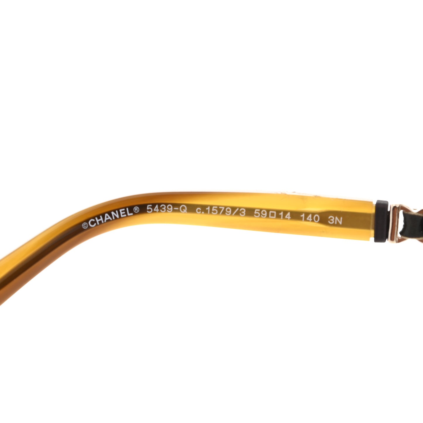 Metal Calfskin CC Chain Pilot Sunglasses 5439-Q Green Tortoise