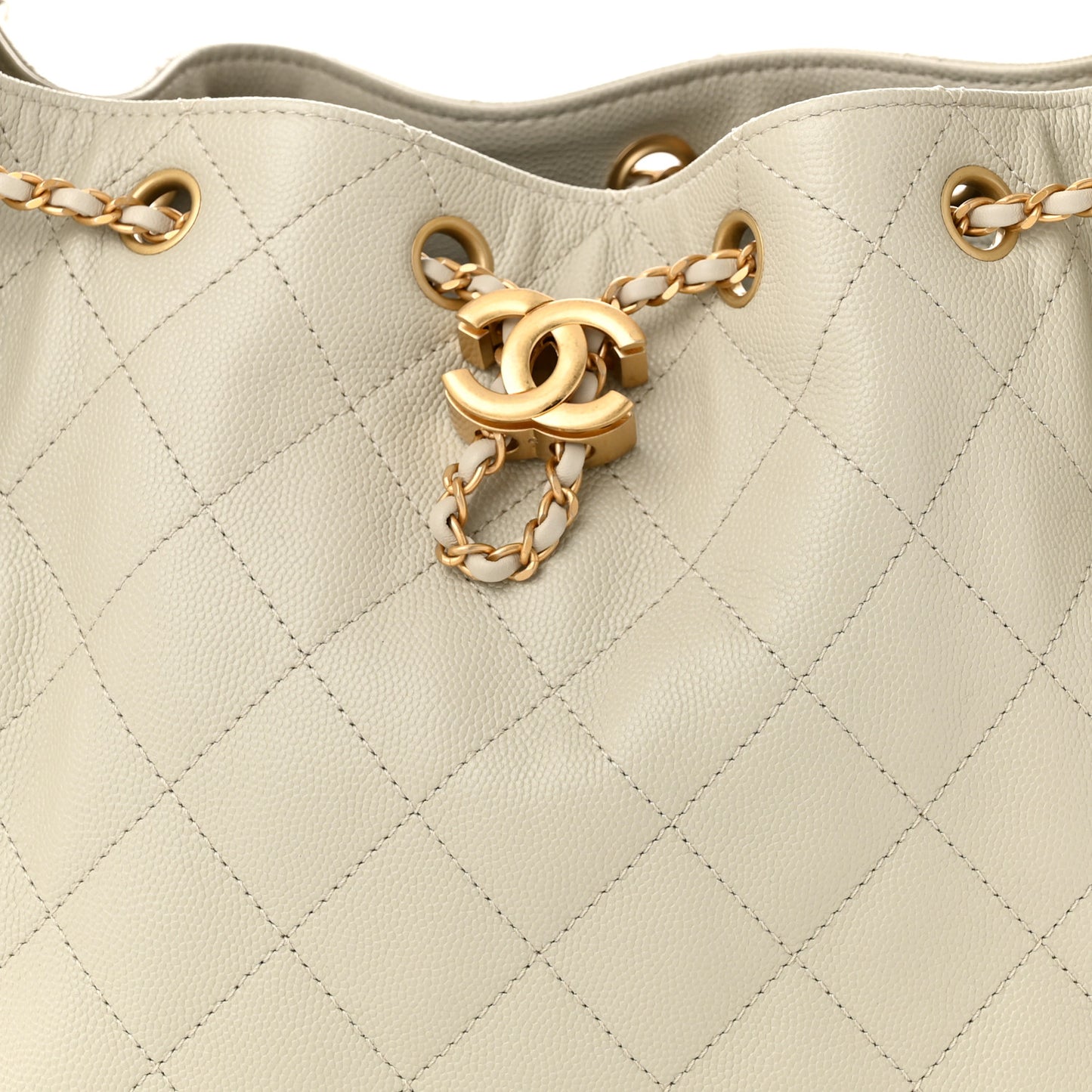 Caviar Quilted Small Chanel 25 Handbag Light Grey