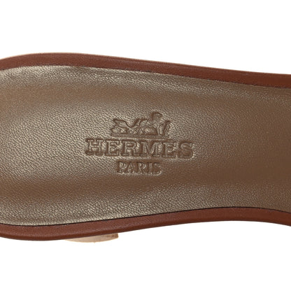 Hermes Calfskin Oasis Sandals 38 Gold 8 of 8