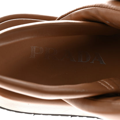 Prada Nappa Padded Platform Slingback Sandals 37.5 Caramel 8 of 9