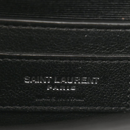 Saint Laurent Grain De Poudre Textured Mixed Matelasse Triquilt Small Monogram Satchel Black 6 of 12