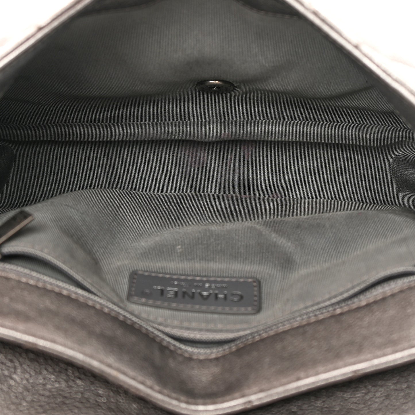 Metallic Calfskin Quilted Casual Pocket Messenger Flap Silver