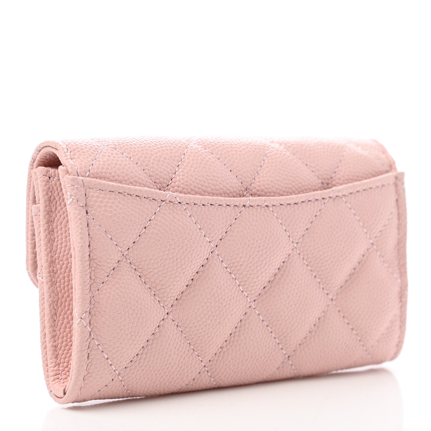Chanel Caviar Quilted Flap Card Holder Wallet Light Pink 3 of 9