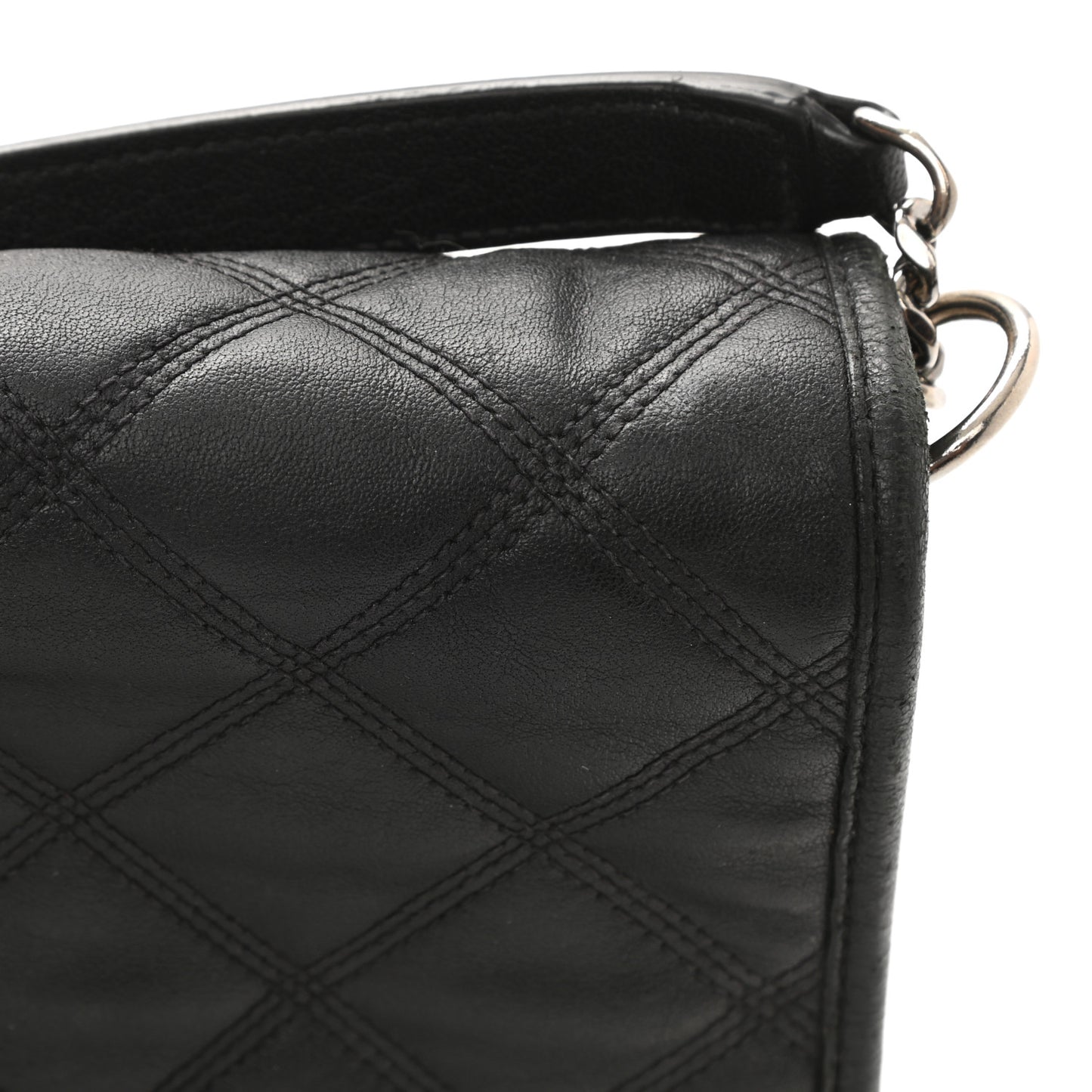 Lambskin Quilted Small Becky Chain Bag Black
