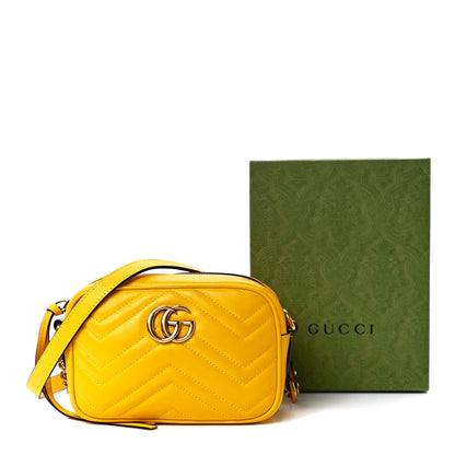 Gucci Calfskin Matelasse Mini GG Marmont Chain Shoulder Bag Stone Topaz 13 of 13
