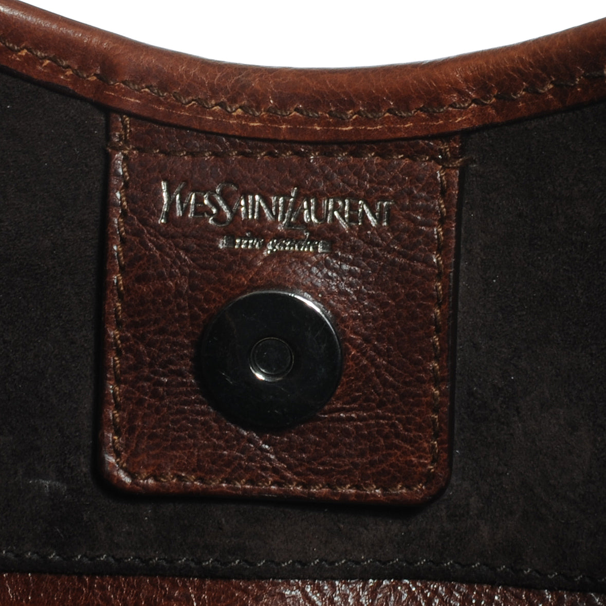 Saint Laurent Buffalo Leather Medium Mombasa Horn Bag Cognac 7 of 8