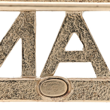 Chanel Crystal Logo Brooch Silver 4 of 5