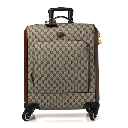 Gucci GG Supreme Monogram Azalea Calfskin Retro Interlocking G Small Savoy Cabin Trolley Beige Ebony Brown Sugar 1 of 15