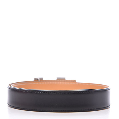 Hermes Box Chamonix 32mm H Belt 75 Black Natural 3 of 8