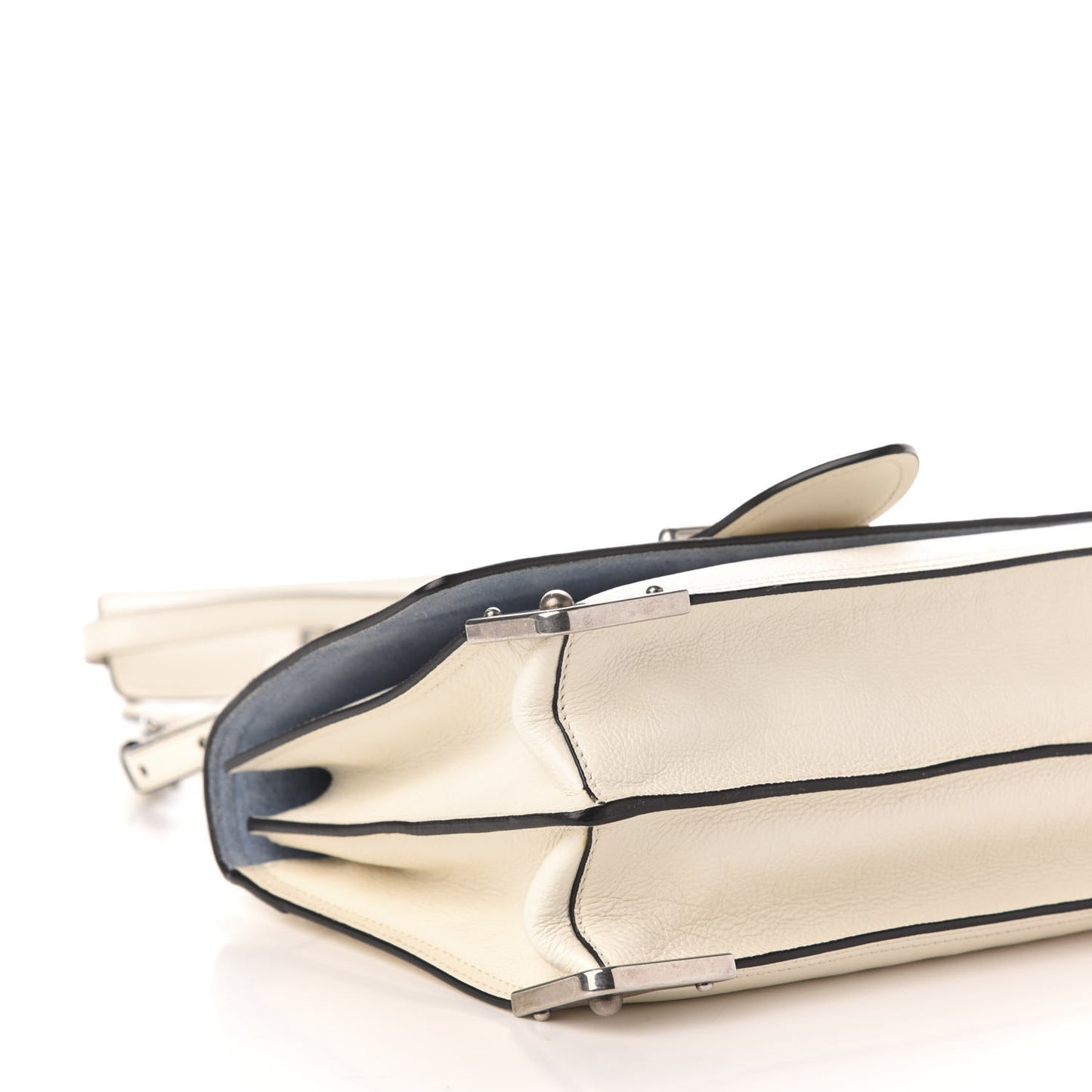Glace Calfskin Large Soft Cahier Bag White