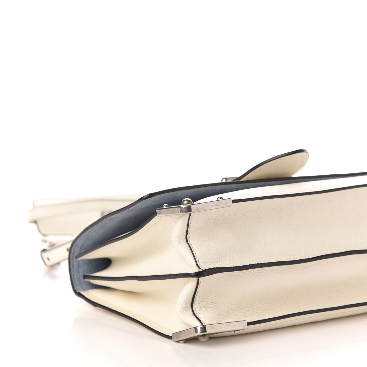 Prada Glace Calfskin Large Soft Cahier Bag White 8 of 10