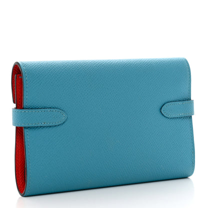 Hermes Epsom Verso Medium Kelly Wallet Bleu Du Nord Rouge De Coeur 3 of 8