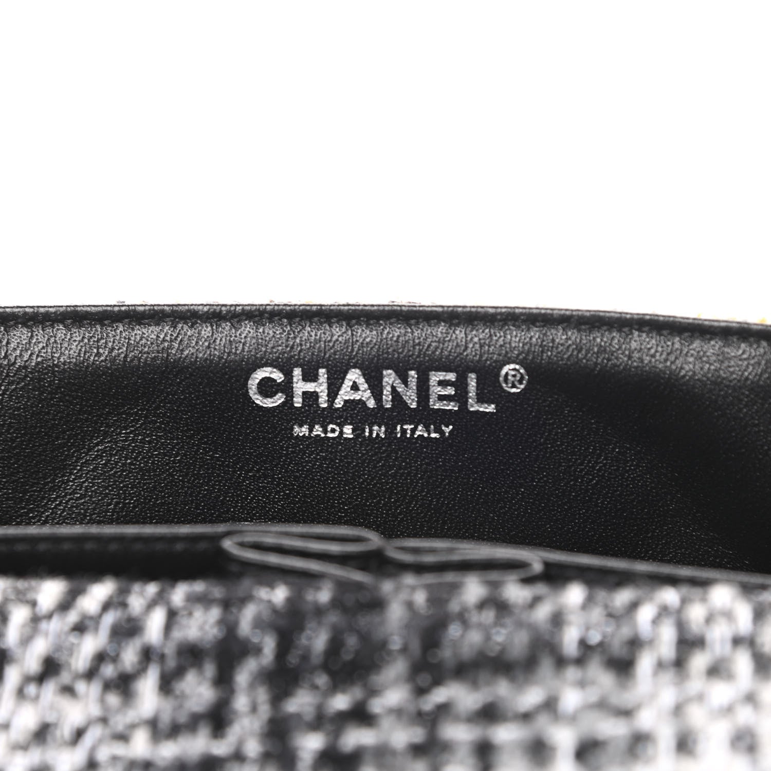 Chanel Tweed East West Flap Black White 6 of 11