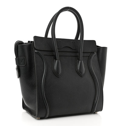 Celine Drummed Calfskin Micro Luggage Black 3 of 10
