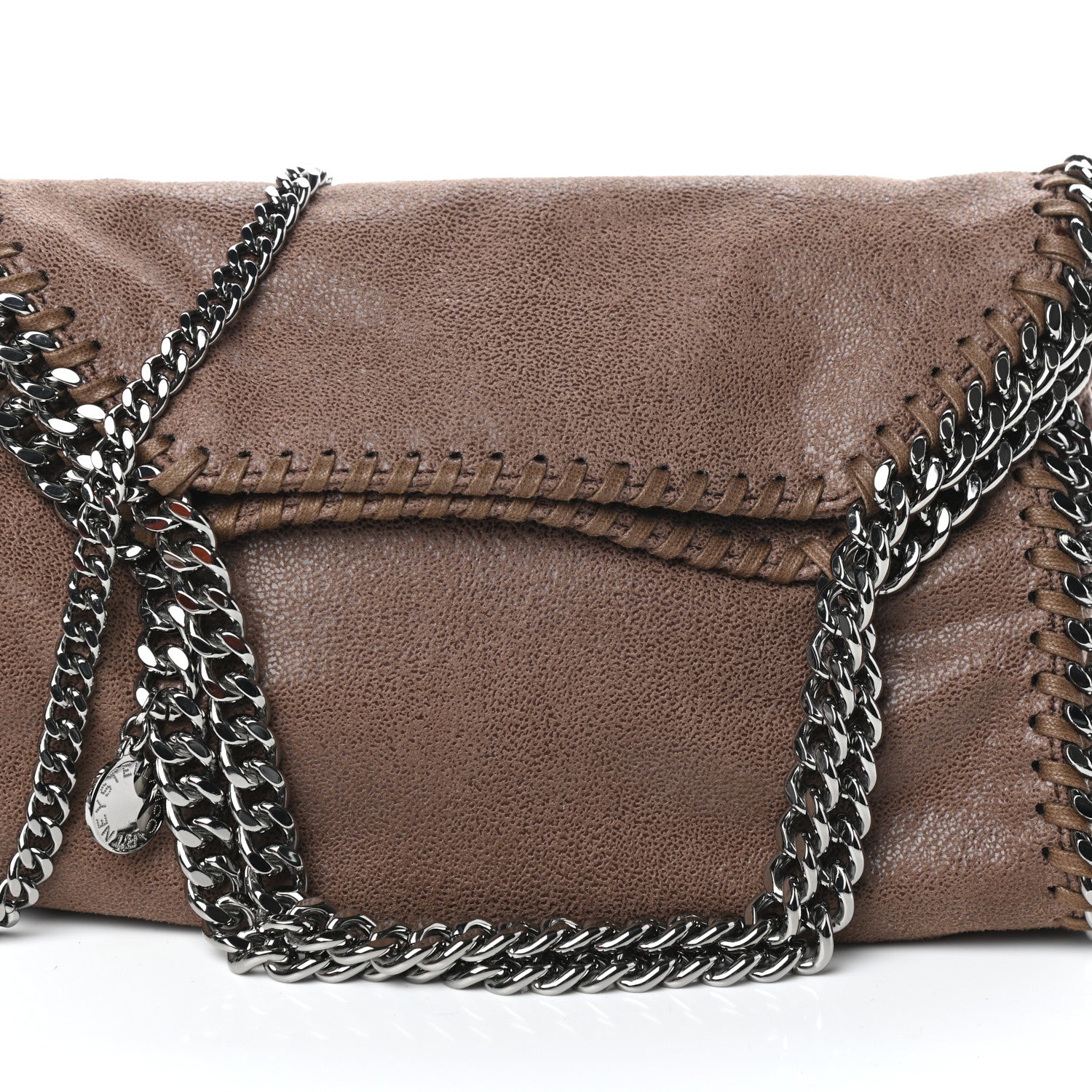 Stella McCartney Shaggy Deer Mini Falabella Fold Over Tote Taupe 7 of 9
