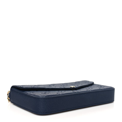 Louis Vuitton Empreinte Pochette Felicie Chain Wallet Navy 5 of 10