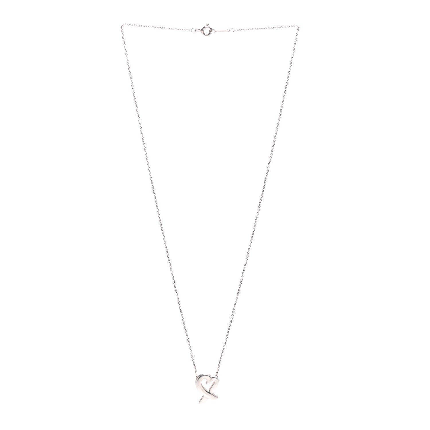 Tiffany Sterling Silver Small Paloma Picasso Loving Heart Pendant Necklace 2 of 3