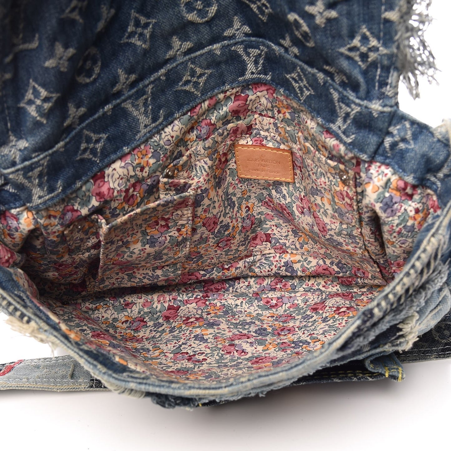Denim Patchwork Posty Messenger Bag Blue