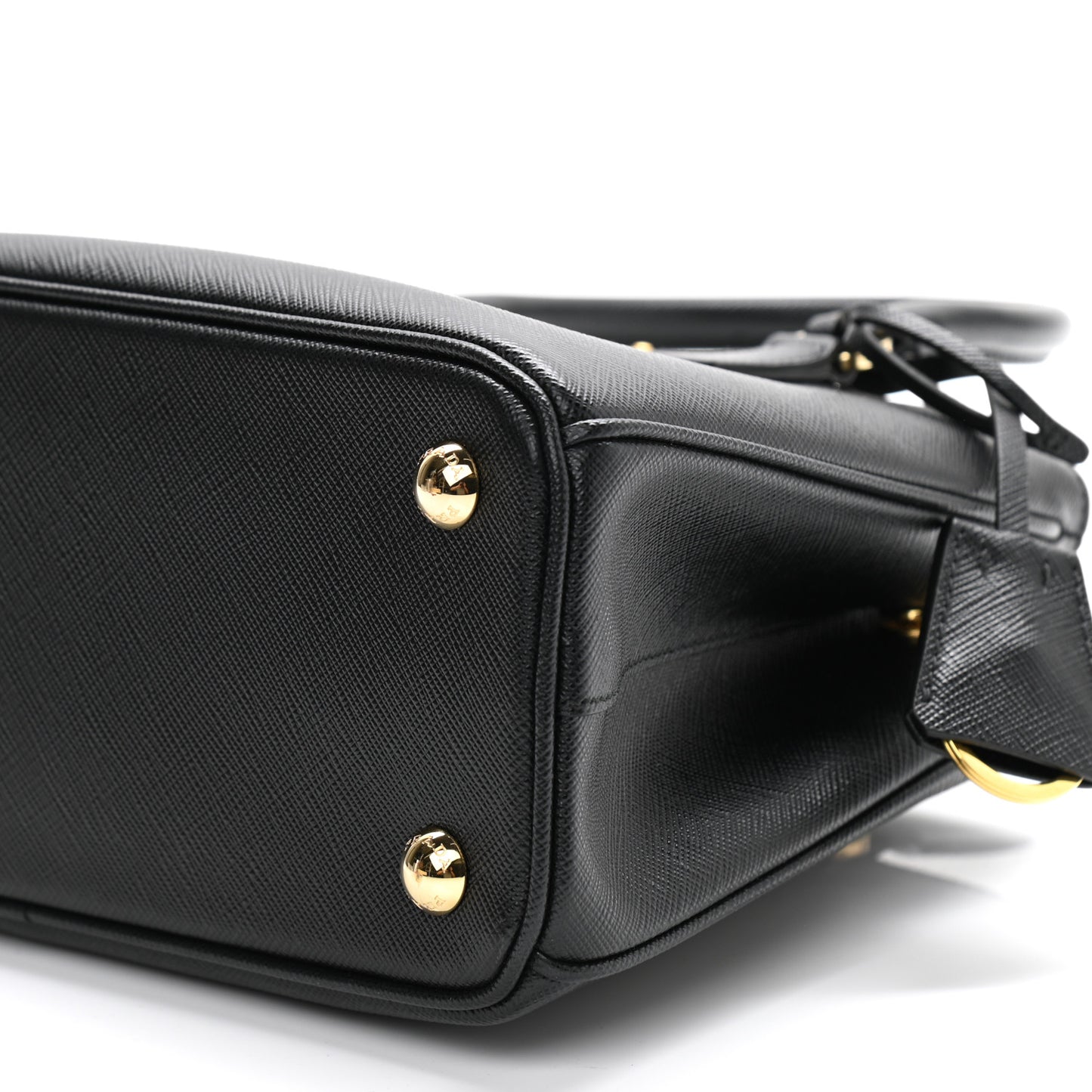 Saffiano Lux Micro Galleria Shoulder Bag Black