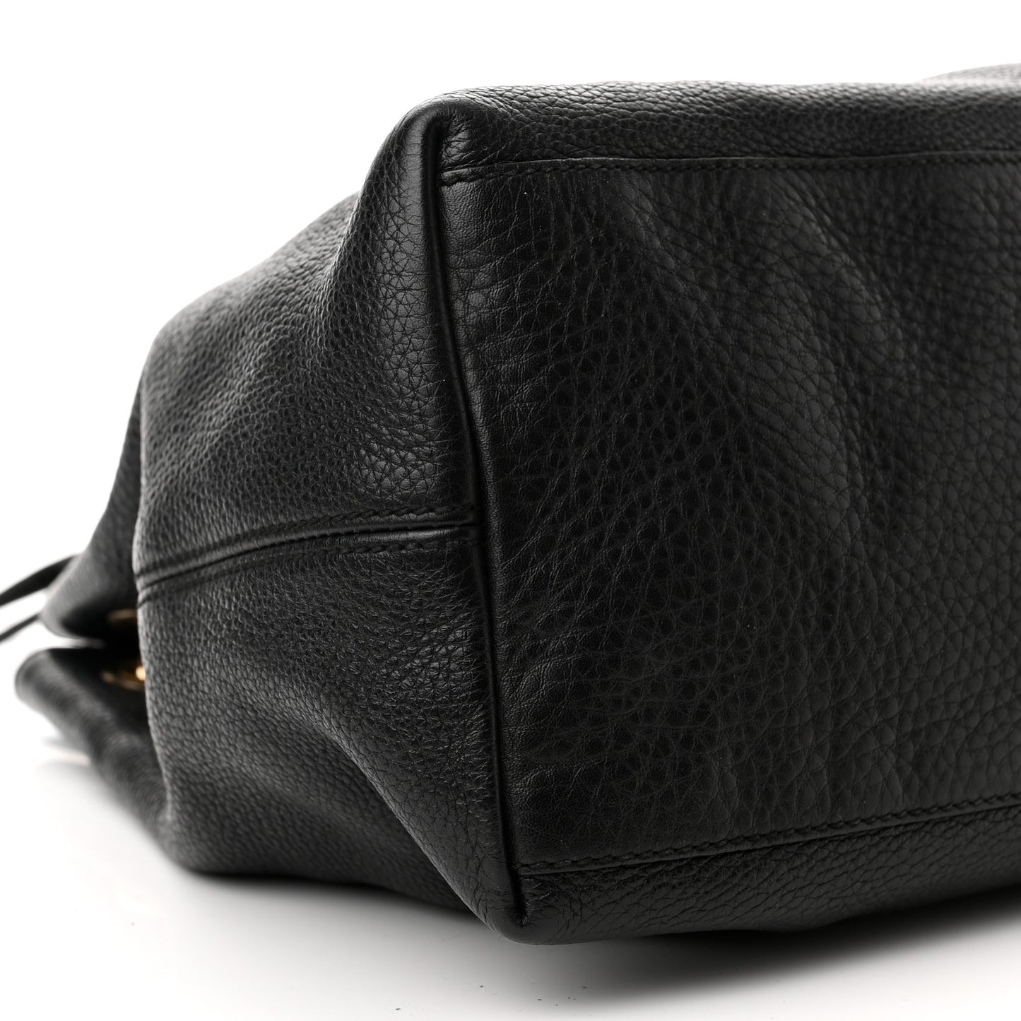 Pebbled Calfskin Medium Soho Chain Shoulder Bag Black
