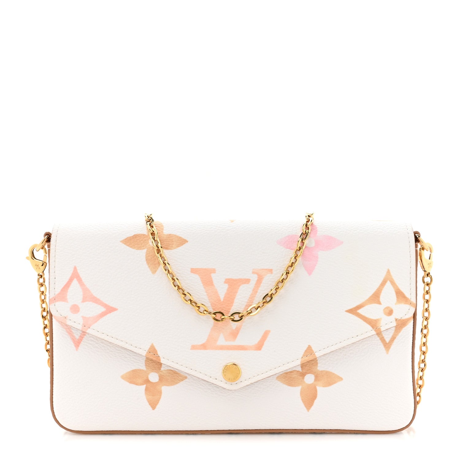 Louis Vuitton Monogram Giant By The Pool 2.0 Felicie Pochette Chain Wallet Beige 1 of 12