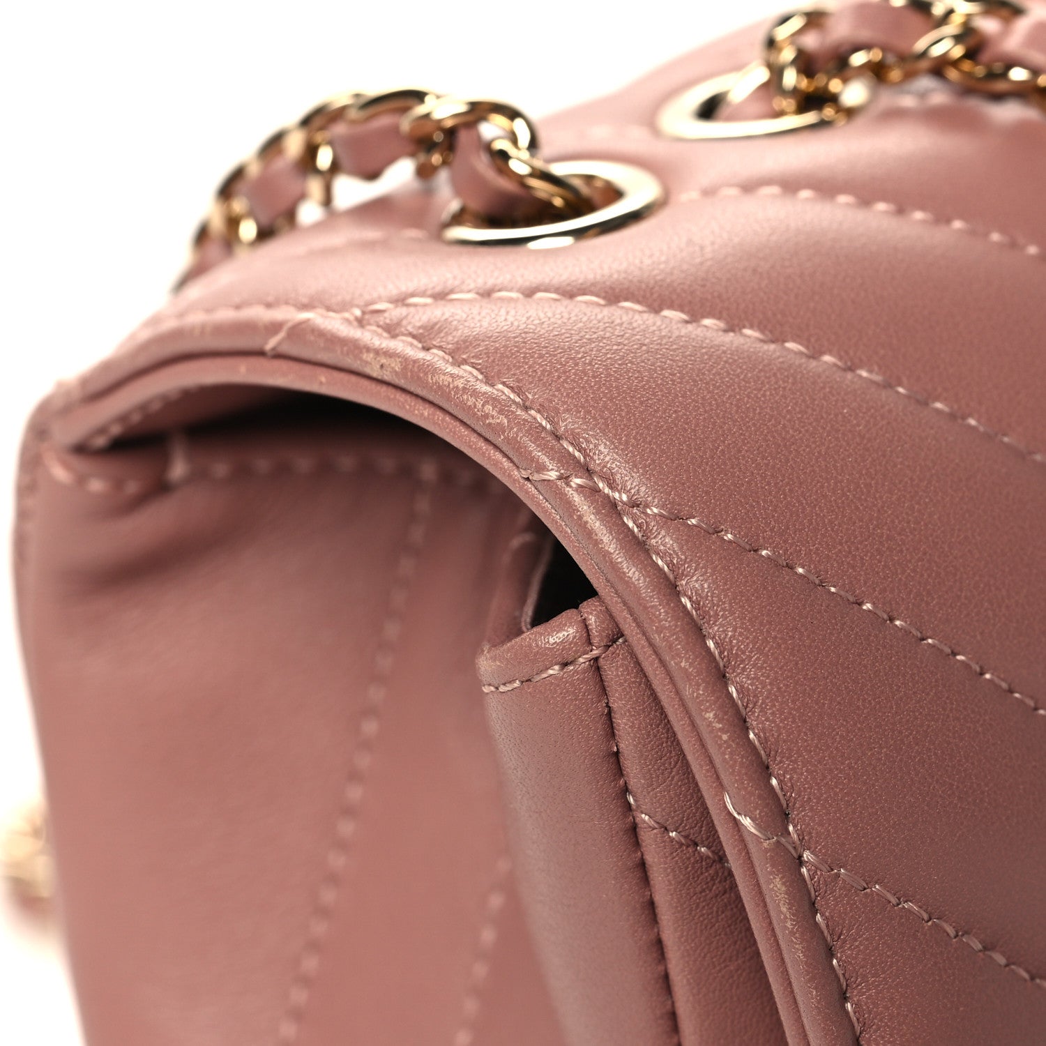Chanel Calfskin Chevron Quilted Mini Statement Flap Pink 11 of 11