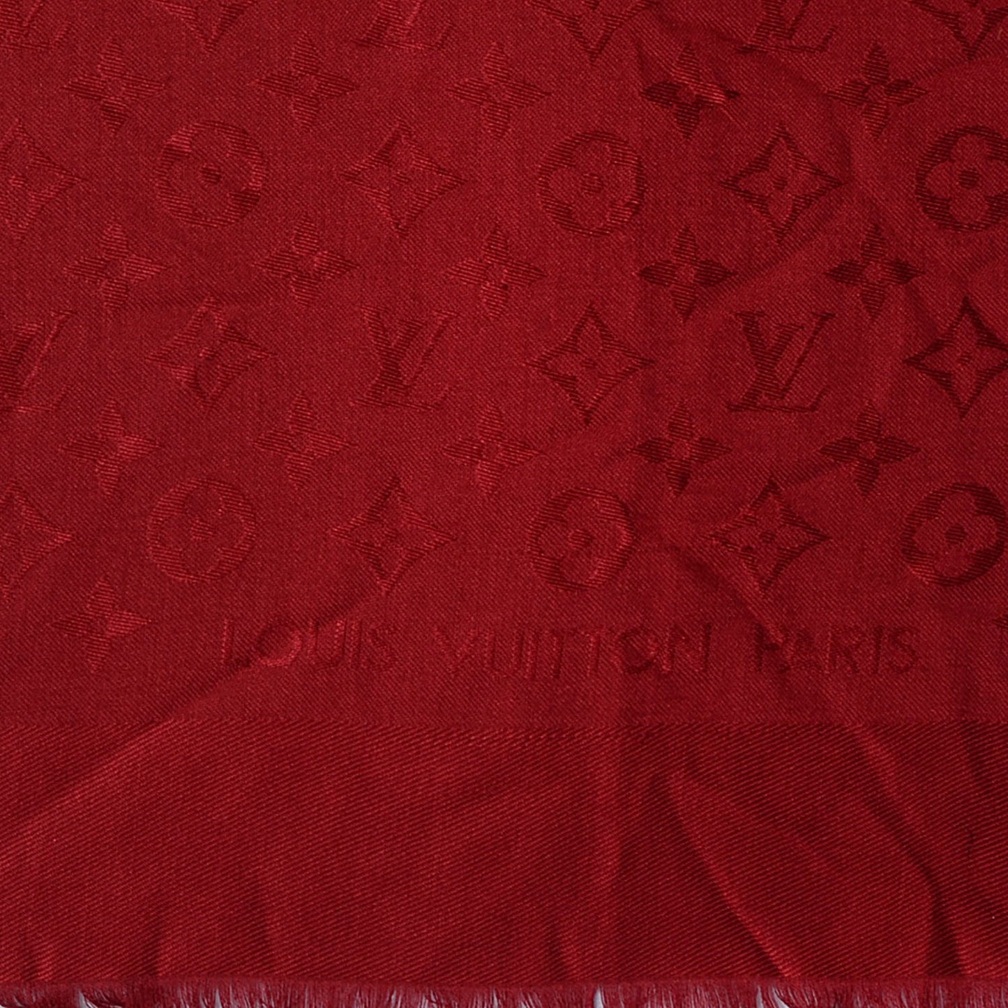 Silk Wool Monogram Shawl Pomme D'Amour