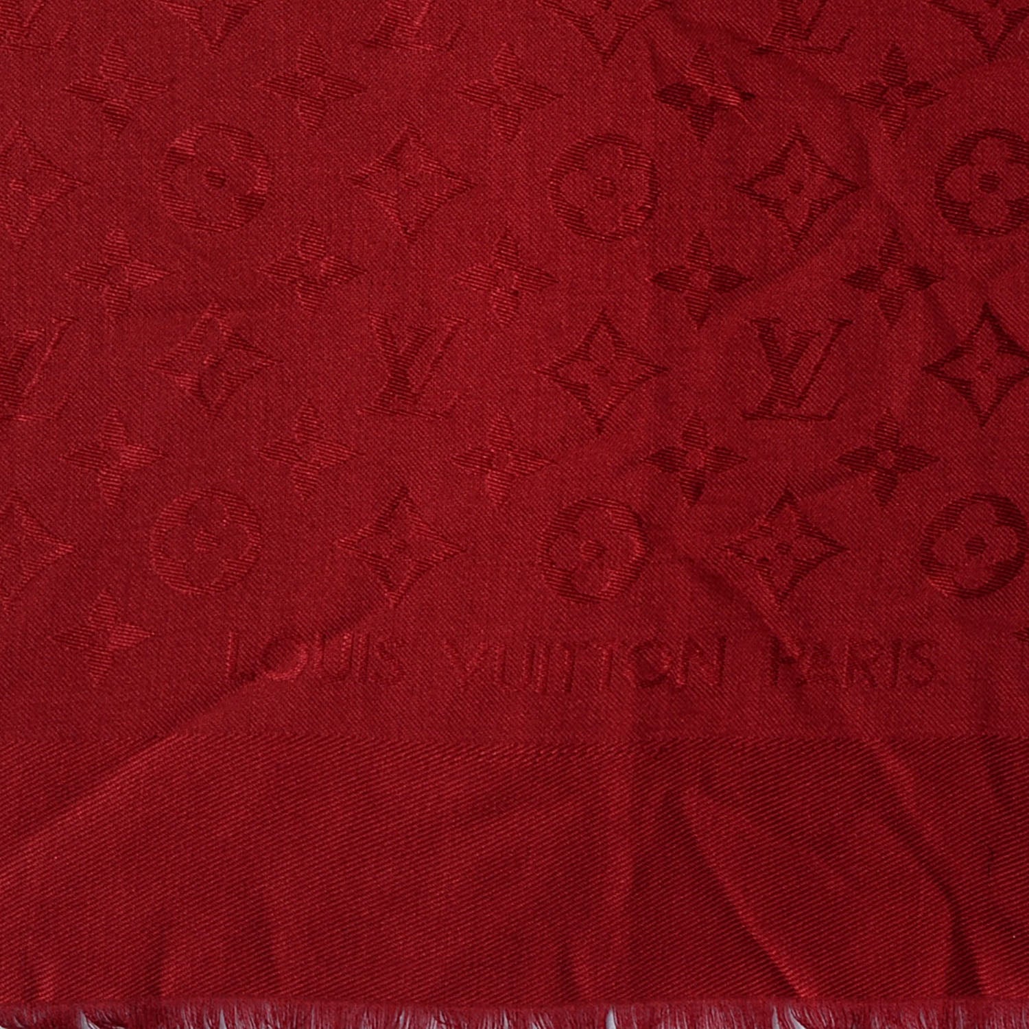 Louis Vuitton Silk Wool Monogram Shawl Pomme D'Amour 4 of 5