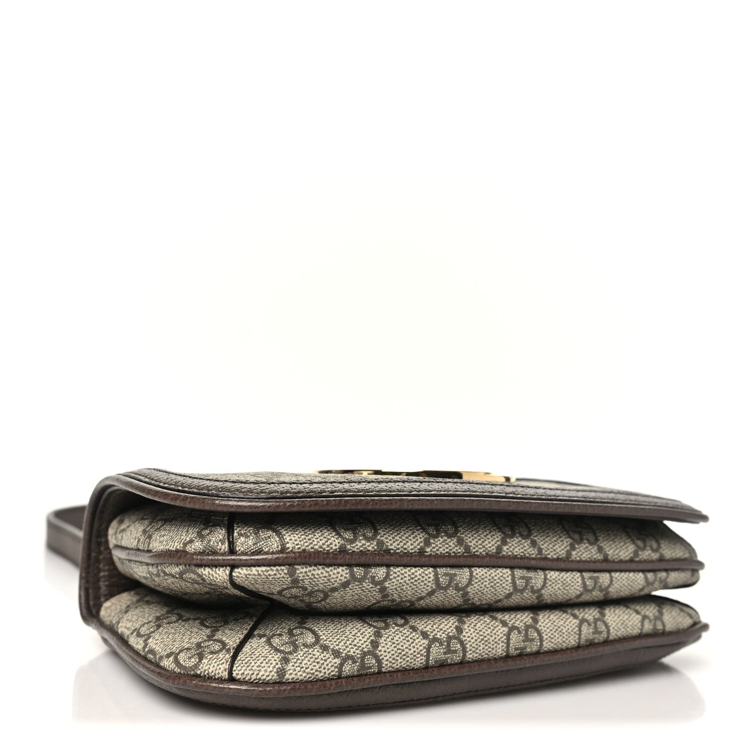 Gucci GG Supreme Monogram Textured Dollar Calfskin Mini Blondie Chain Shoulder Flap Bag Beige Ebony New Acero 4 of 10