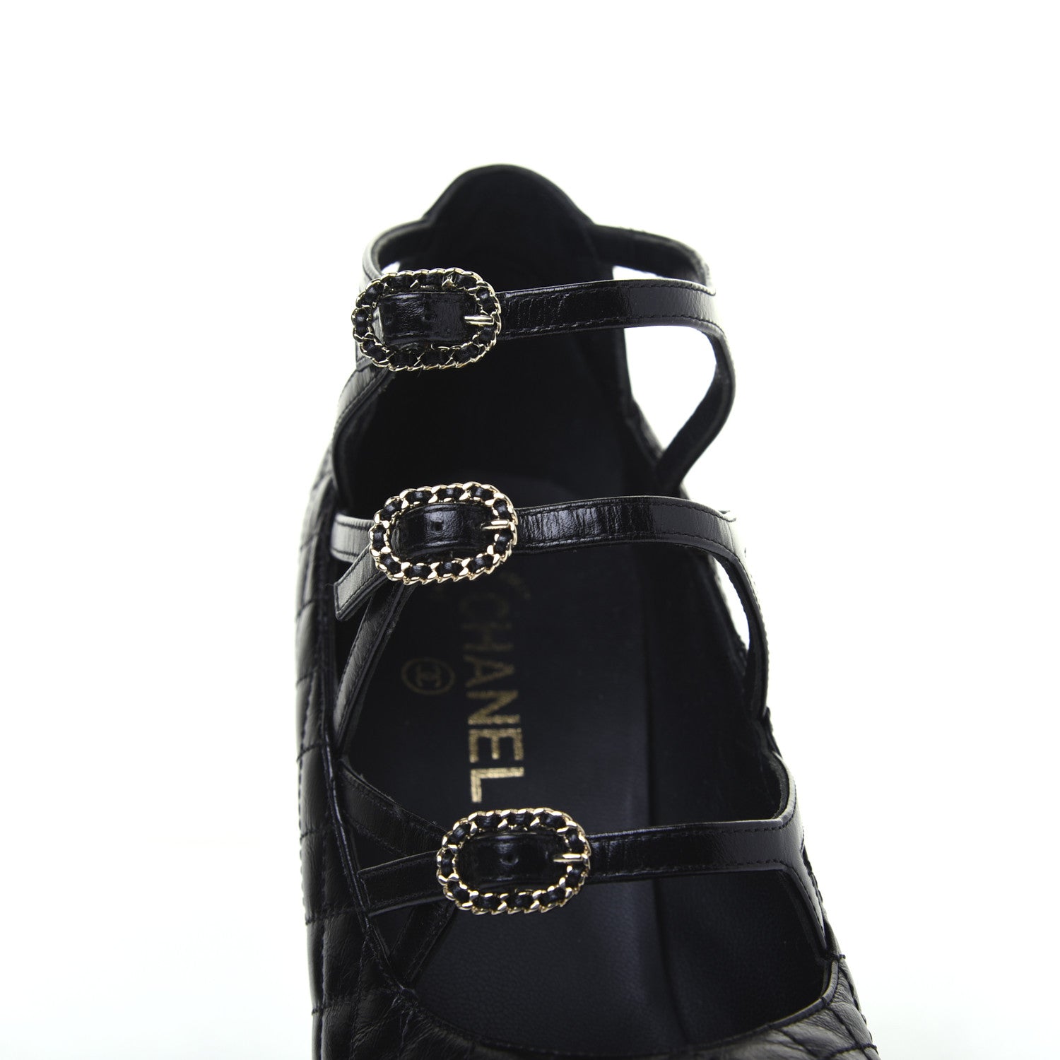 Chanel Calfskin Quilted CC Cap Toe Pumps 41 Black 17 of 20