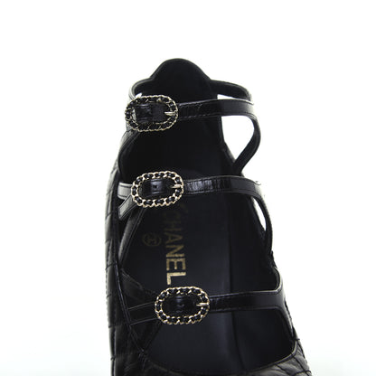 Chanel Calfskin Quilted CC Cap Toe Pumps 41 Black 17 of 20