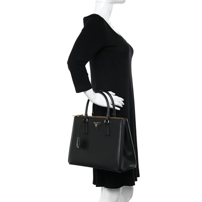 Prada Saffiano Lux Large Galleria Double Zip Tote Black 2 of 9