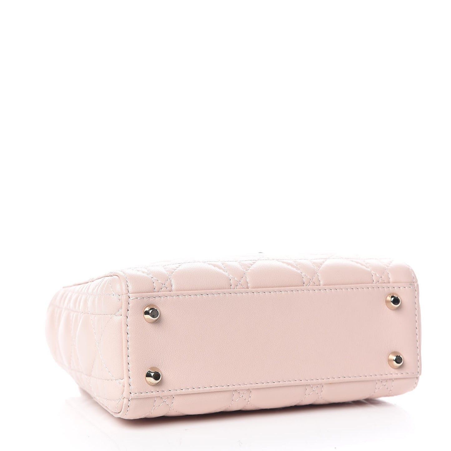 Lambskin Cannage Mini Lady Dior Rose Poudre