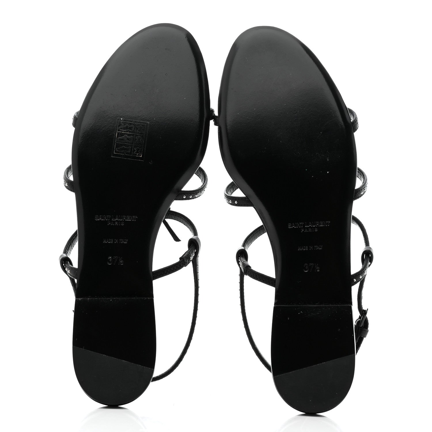 Saint Laurent Nappa Vendome Studded Cassandra 05 Sandals 37.5 Black 5 of 7