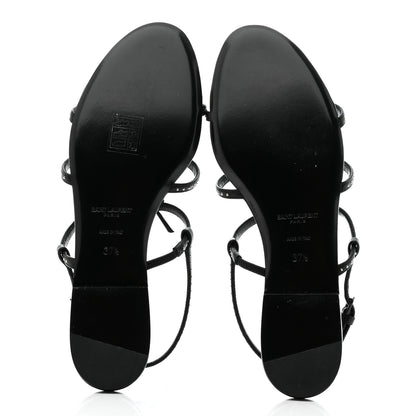 Saint Laurent Nappa Vendome Studded Cassandra 05 Sandals 37.5 Black 5 of 7