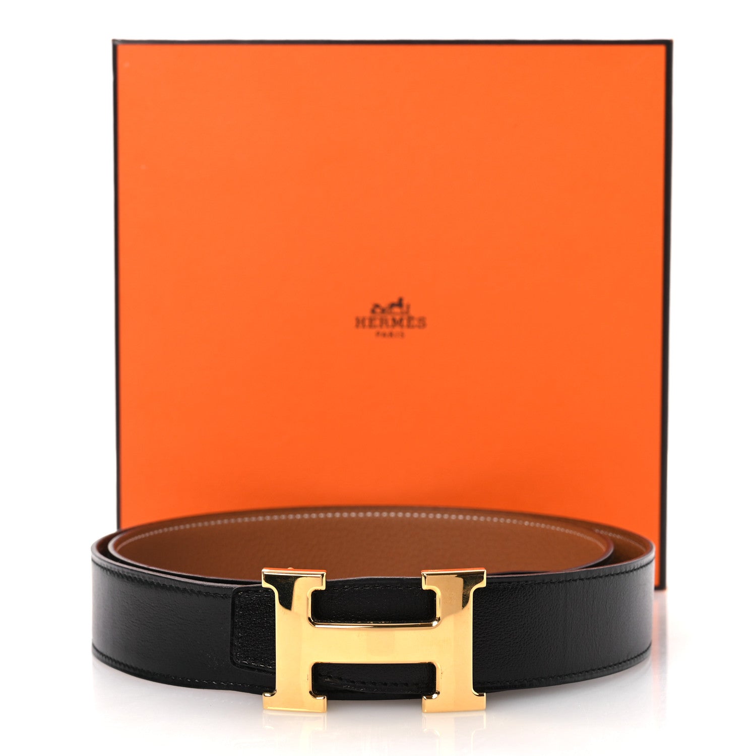 Hermes Box Togo 32mm H Belt 100 40 Black Gold 6 of 6
