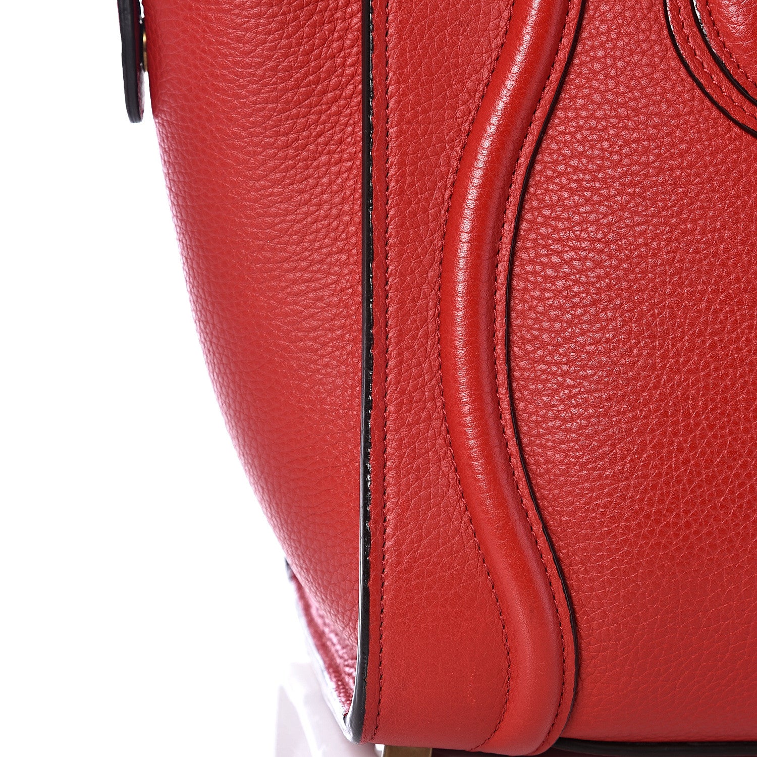 Celine Drummed Calfskin Micro Luggage Coquelicot 11 of 12
