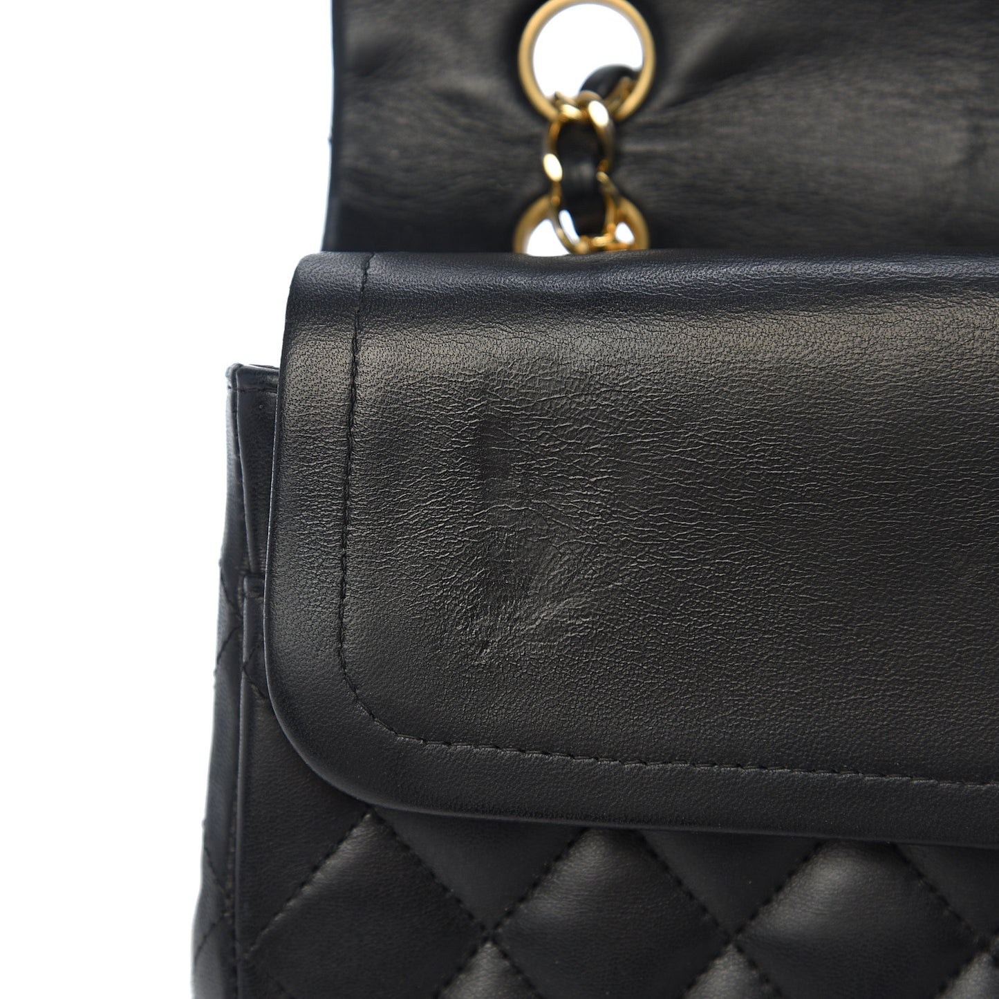 Lambskin Quilted Medium Double Flap Black
