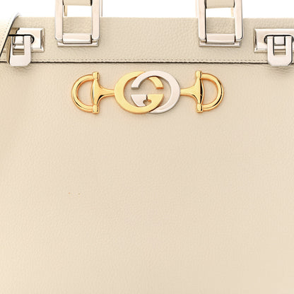 Gucci Grainy Calfskin Small Zumi Top Handle Bag Mystic White 8 of 14