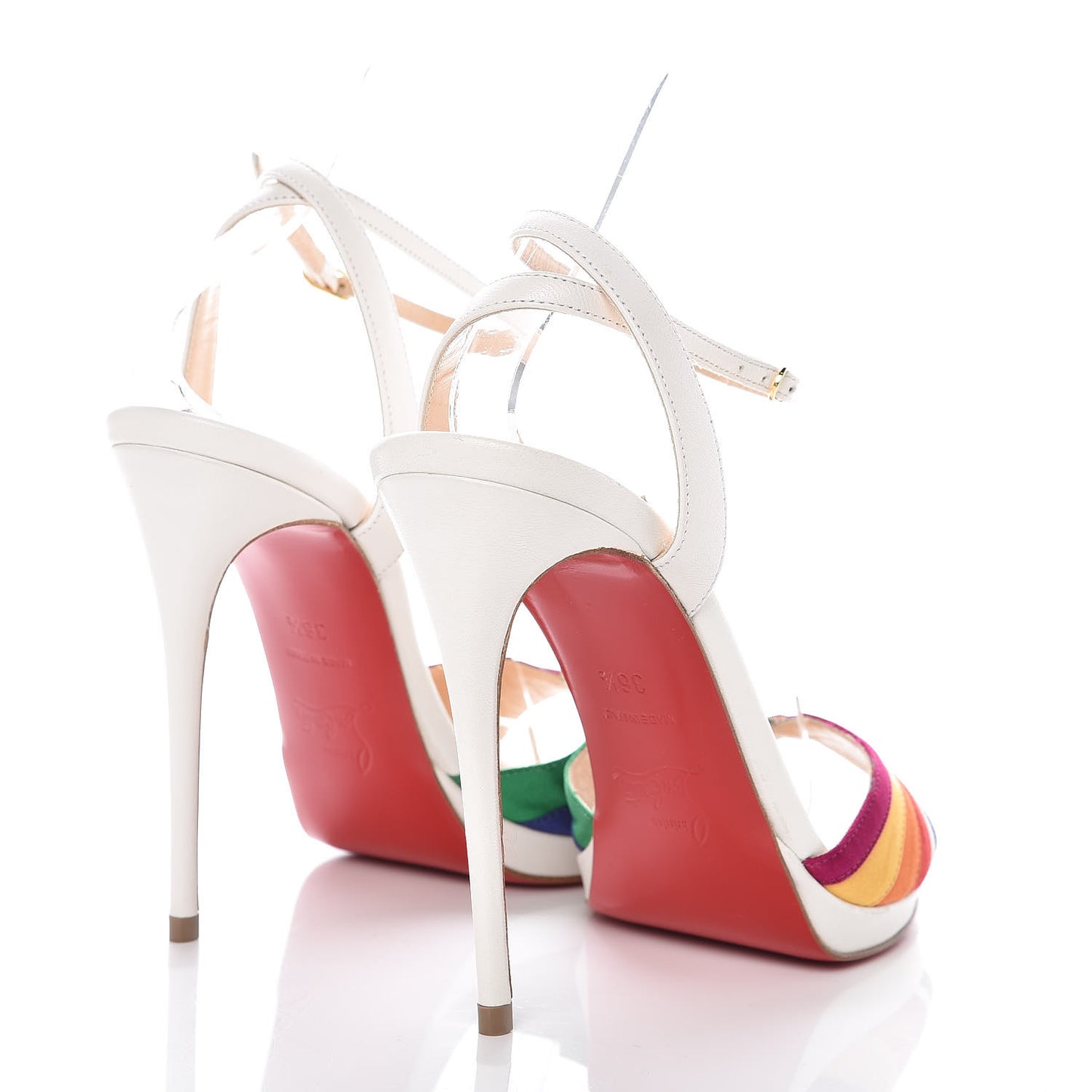 Shiny Nappa Naseeba 120 Sandals 36.5 Multicolor Latte