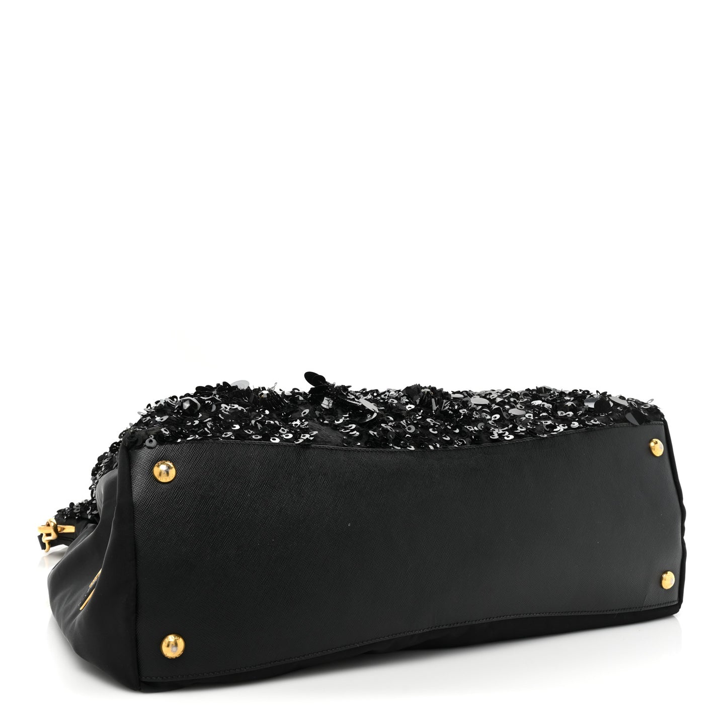 Nylon Sequin Tote Black