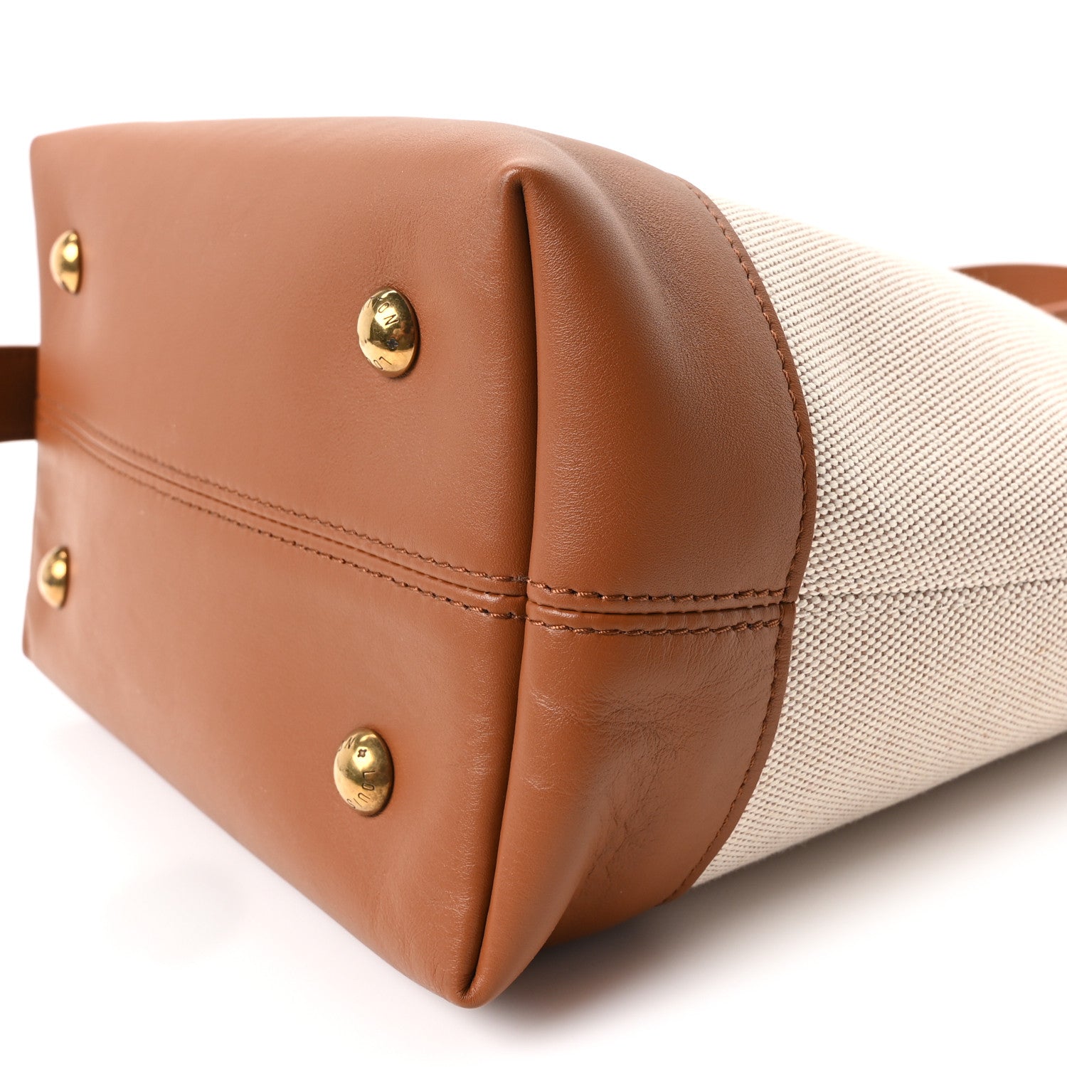 Louis Vuitton Canvas Calfskin Low Key Hobo PM Ecru Cognac 9 of 9