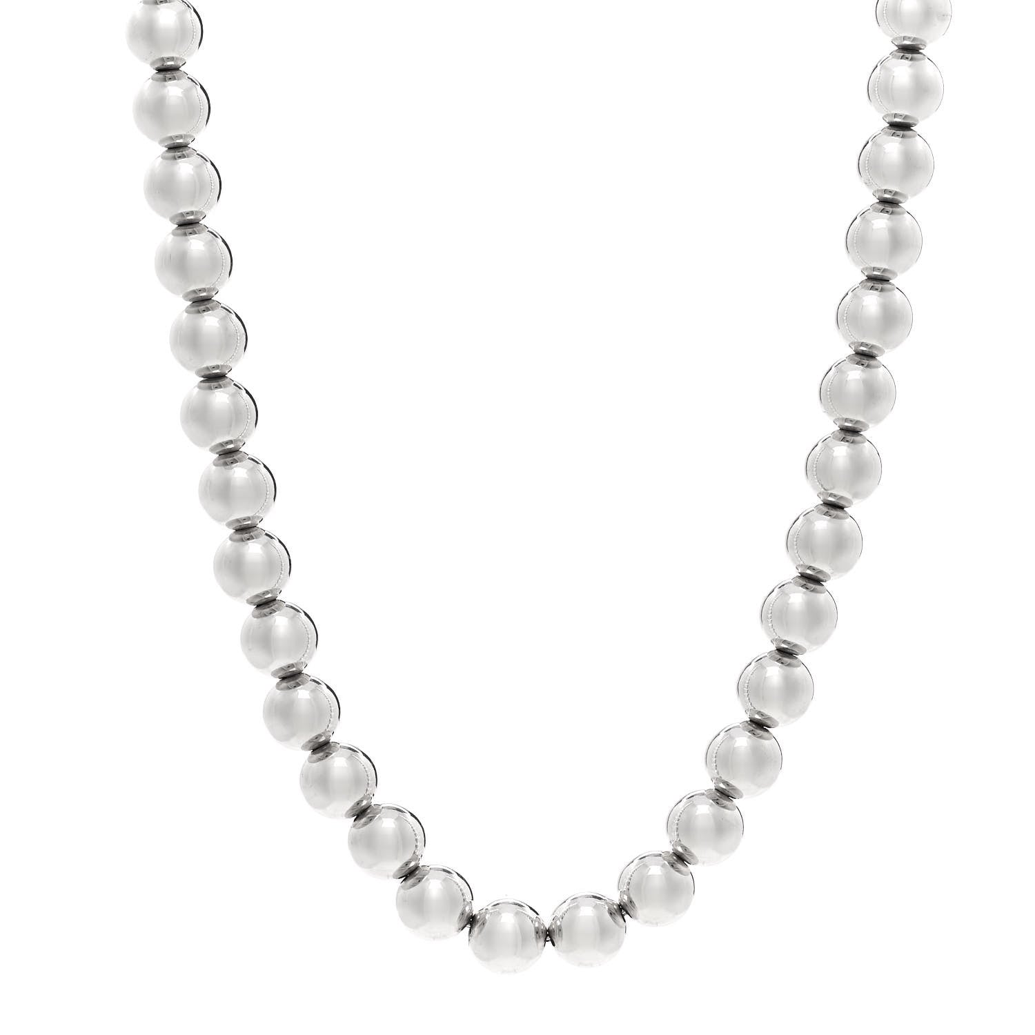 Tiffany Sterling Silver 10mm Hardwear Ball Necklace 1 of 5