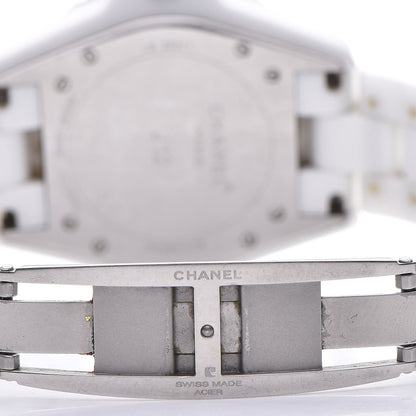 Chanel Stainless Steel Ceramic Diamond 38mm J12 Automatic Watch White 6 of 9