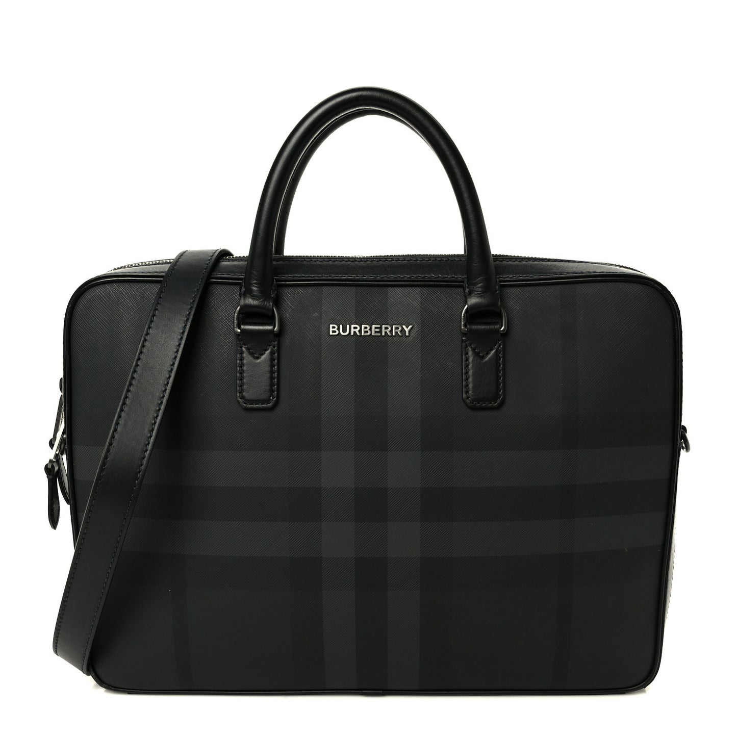London Check Ainsworth Briefcase Dark Charcoal