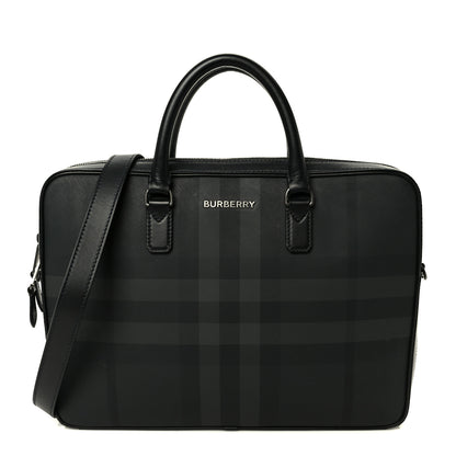 Burberry London Check Ainsworth Briefcase Dark Charcoal 1 of 12